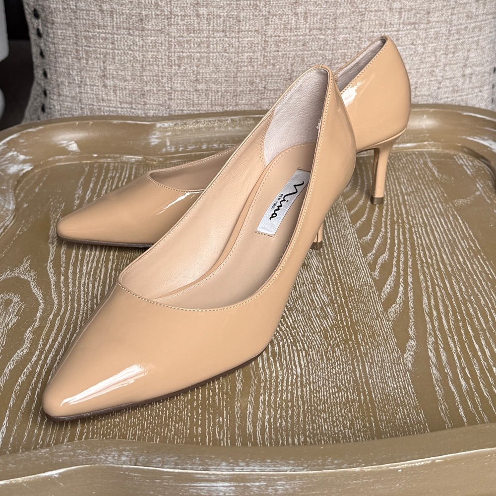 Nina 60 Patent Leather Heels Nude Size 9.5 - Picture 2 of 16